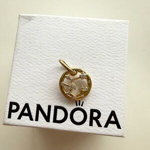 Authentic Pandora Sagittarius Zodiac Dangle Charm in gold